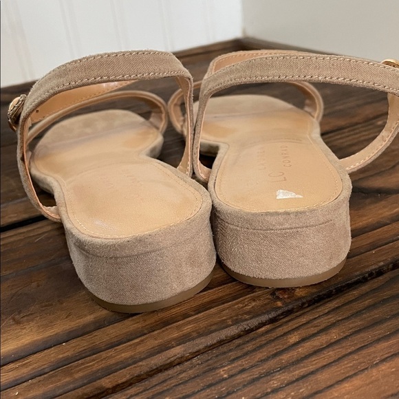 NWT LC Lauren Conrad Obsidian Tan Block Heeled Sandals - Picture 4 of 6